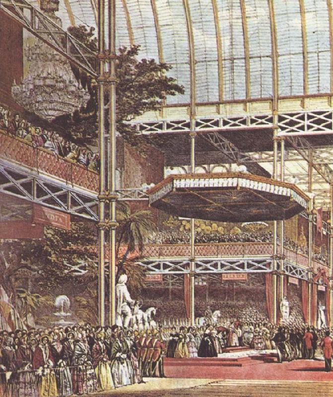 unknow artist victoria och albert pa londonutstall ningen ar 1851 som blev en lysande uppvisning av den industriella utvecklingen i england